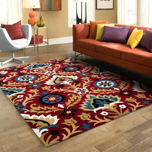 Luxurious Tufted Woolen Carpets with Anti-Skid Backing