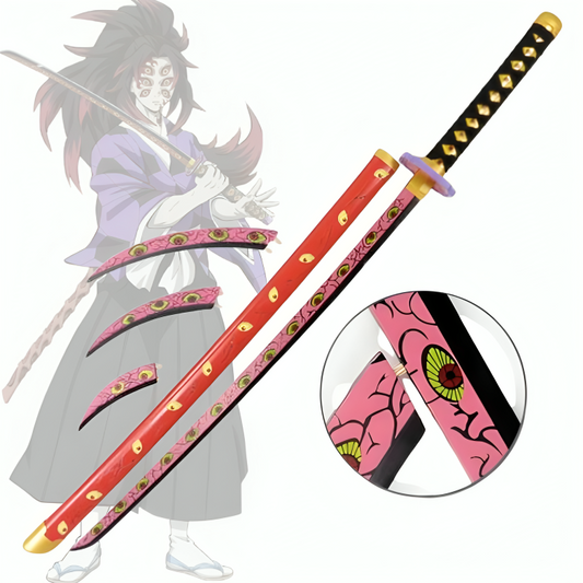 Demon Slayer Kokushibo Nichirin Wooden Sword Flesh Wooden Katana (105 Cms)